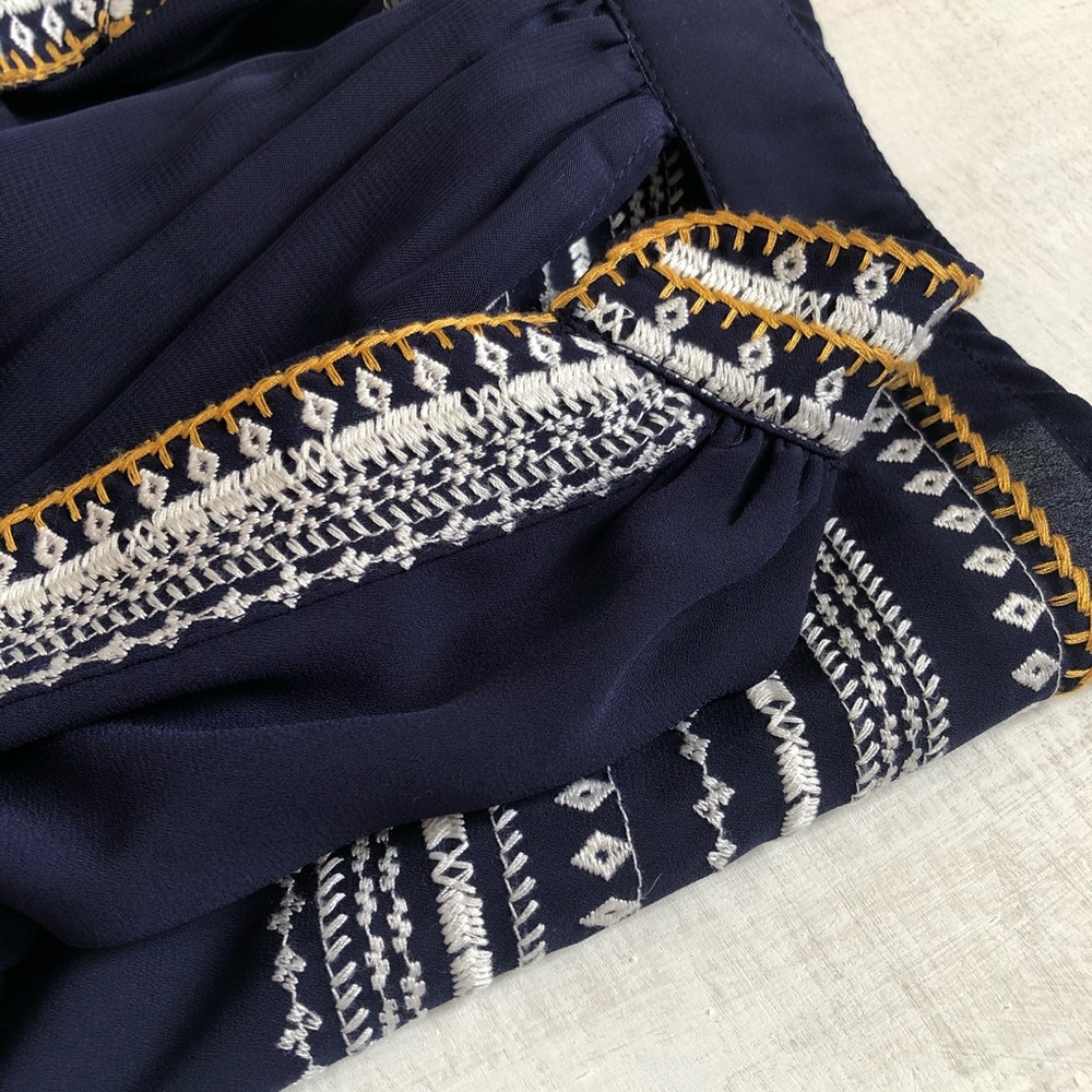 [THML] Embroidered Deep V Racerback Shift Dress - Picture 6 of 13